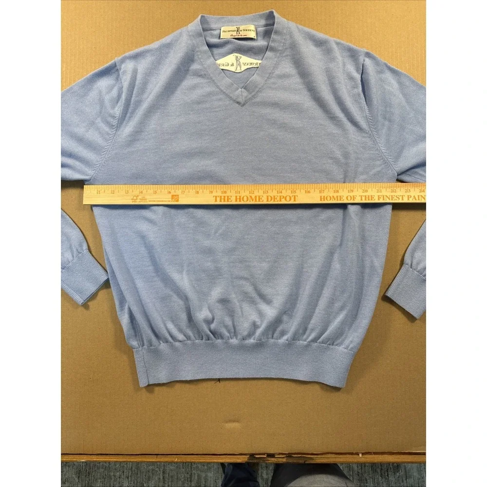 Fairway & Greene Sweater Blue Wool V Neck Golf, See Measurement Photos‎